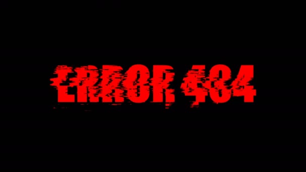 Letters of Error 404 text with noise on black, 3d rendering background, computer generating for gaming — Stock Video