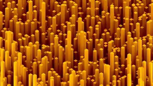 Muchos bloques rectangulares abstractos, ilusión óptica, computadora moderna generada fondo de representación 3D — Vídeo de stock