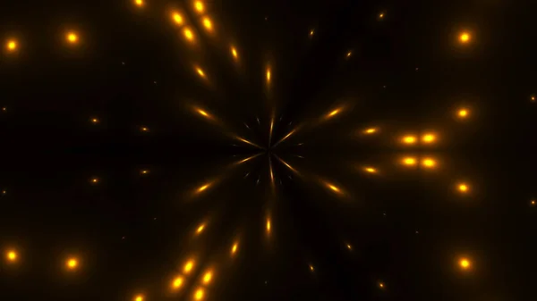 Фрактальные светящиеся огни в темноте, 3D рендеринг компьютера генерирующий фон — стоковое фото