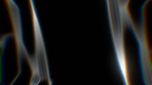 Linhas brilhantes de traços com aberrações cromáticas, cenário gerado por computador abstrato, renderização 3D — Fotografia de Stock