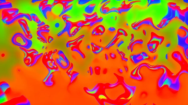 Psychedelische gekleurde, heldere abstract 3d computer weergave achtergrond, kleurrijke palet mesh achtergrond — Stockfoto