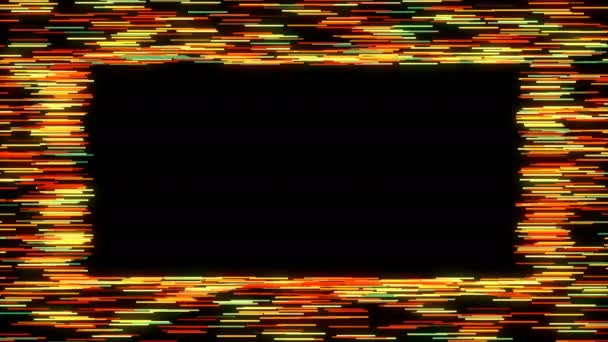 ブライト フレーム。明るい色の線、3 d レンダリングの背景、デザイン、背景を生成しているコンピューターの要素と動的の国境 — ストック動画
