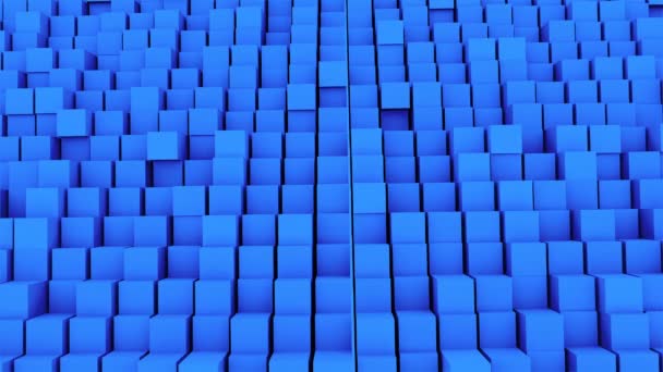 Muchos cubos abstractos, ilusión óptica, computadora moderna generada 3D renderizado telón de fondo — Vídeo de stock