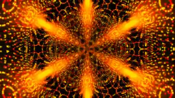 Abstract symmetry kaleidoscope with many circles, 3d rendering backdrop, computer generating backdrop — Stock Video