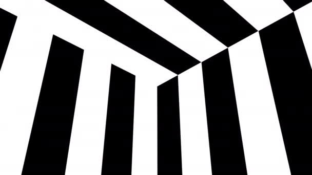Rayas blancas y negras. Fondo abstracto generado por computadora, renderizado 3D — Vídeo de stock