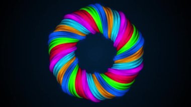 Renkli çarpık şekil. Bilgisayar tarafından hipnotize edilmiş arka plan. 3 boyutlu girdap çizgileri oluştur