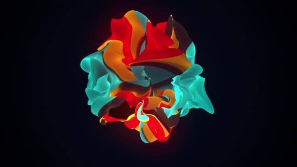 Objeto multicolor sin forma con bordes rotos. Computadora generó un fondo moderno, renderizado 3D — Vídeo de stock