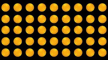 Bilgisayar, altın paralarla dönen satırlar üretti. 3D hazırlama galibiyet arkaplanı