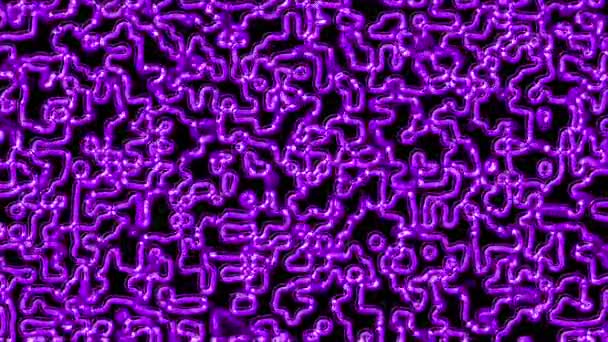 Абстрактный фон пульсирующих тонких каналов. 3D визуализация лабиринта, сгенерированного компьютером — стоковое видео