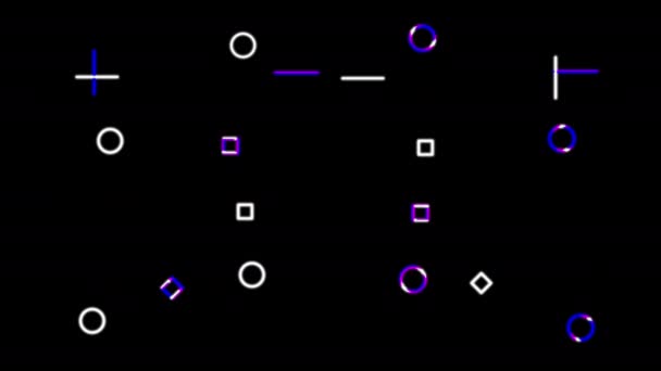 3D-Rendering digitaler Hintergrund mit einer Reihe blinkender geometrischer Elemente. computergeneriertes Bewegungsdesign — Stockvideo