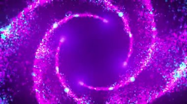 Flaş ışığı açılıyor, lensler parlıyor, dönen parçacıklar. 3d oluşturma.