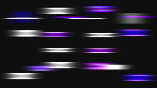 3Dレンダリング水平輝くビームのデジタル抽象的な背景。コンピュータによるモーションデザイン — ストック動画