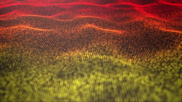 3D renderizado digital abstracto textura fondo forma ondulada. Excelente forma y partículas de luz, efectos de luz generados por computadora . — Vídeos de Stock