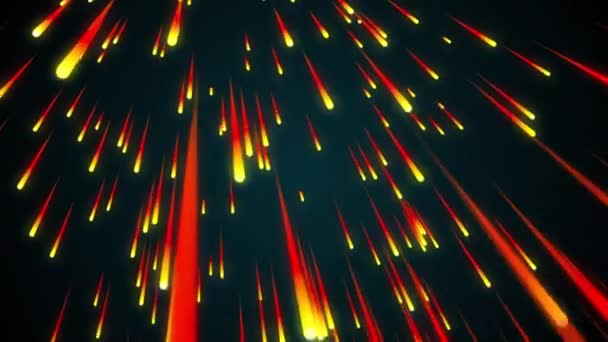3d rendu de pluie de particules de feu de comète. Fond web généré par ordinateur — Video