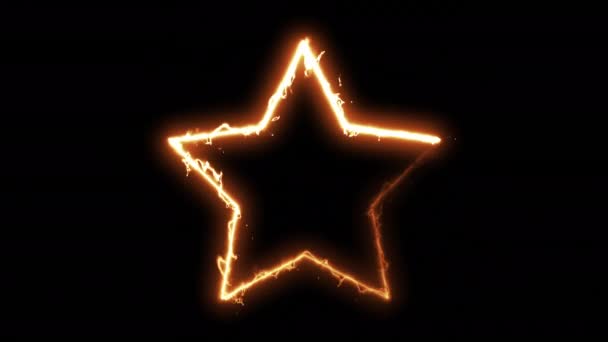 La computadora generó una estrella de fuego sobre fondo negro. 3d representación del círculo de fuego abstracto — Vídeo de stock