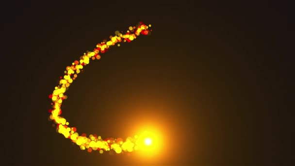 Красочный круг с сверкающим светом и частицами, компьютер генерируется. Кольцо Конфетти на черном фоне. Волшебный праздничный эффект с боке и блеском. 3D рендеринг — стоковое видео