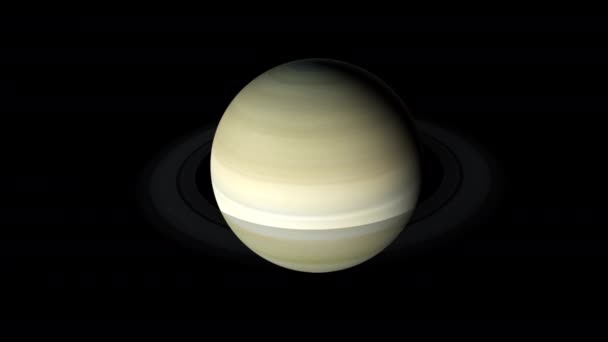 Saturn planety z temných a osvětlených stran, vygenerovaný počítačem. 3d vykreslování realistických vědeckých podkladů. Prvky tohoto obrázku jsou prezentovány Nasa — Stock video