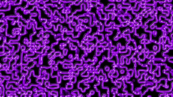 Contexto abstrato de canais finos pulsantes. Renderização 3D de um labirinto, gerado por computador — Fotografia de Stock