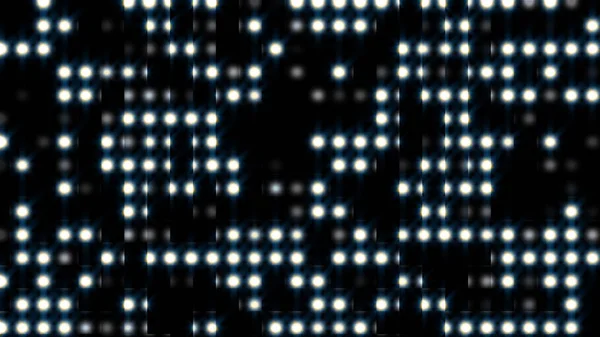 Efecto de luz puntos redondos brillantes, generados por computadora. 3D representación de fondo con luz intermitente. Lentejuela brillo . — Foto de Stock