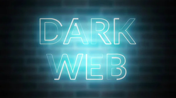 3d rendering van glans tekst Dark web tegen de achtergrond van baksteen, computer gegenereerd — Stockfoto