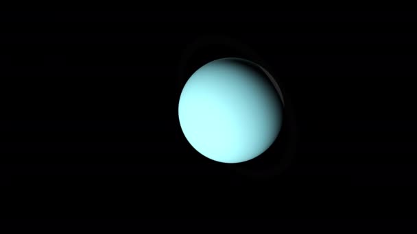 Computergegenereerde rotatie van de planeet Uranus in kosmische stellaire ruimte. 3d weergave van een abstracte achtergrond. Elementen van deze afbeelding worden geleverd door Nasa — Stockvideo