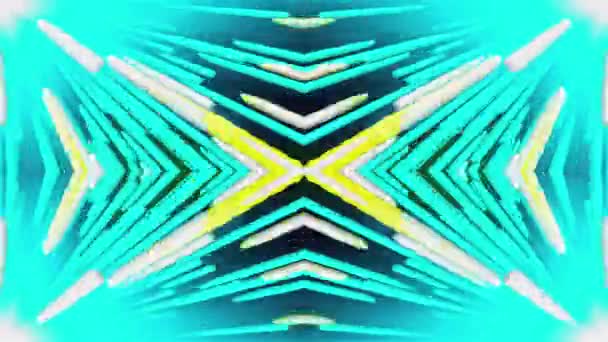 Sammanslagning färgglada ränder i en vinkel, dator genereras. 3D-återgivning av symmetrisk bakgrund — Stockvideo