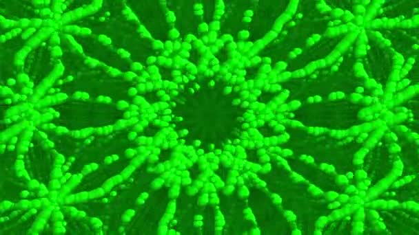 Гипнотический зеленый фон от многих пузырьков и абстрактных частиц, созданных компьютером. 3D рендеринг — стоковое видео