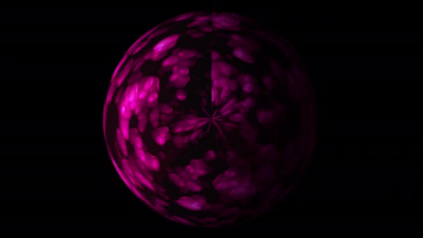 Цифровая красочная сфера с кругами освещения в пространстве, современный компьютерный фон, 3D рендеринг — стоковое видео