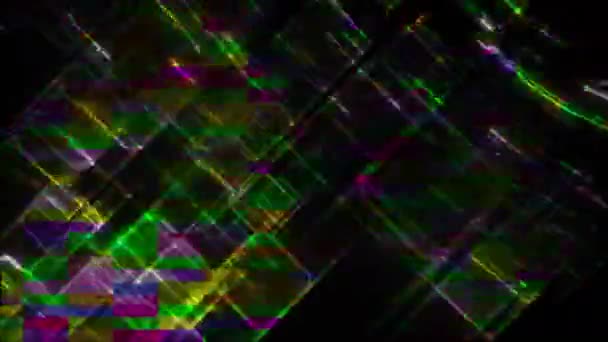 Computer generated glitch. Pixel multi-colored zigzags noise. 3d rendering video error — Stock Video