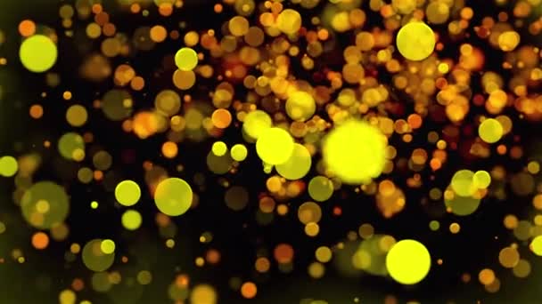 Fundo de Natal com brilhantes círculos de ouro bokeh. Computador gerado renderização 3d — Vídeo de Stock
