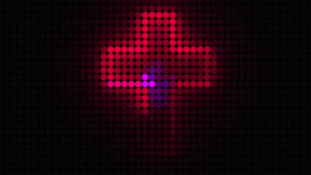 Komputer menghasilkan tampilan terang dari lampu-lampu dottes yang berjalan. render 3D dari latar belakang led — Stok Video