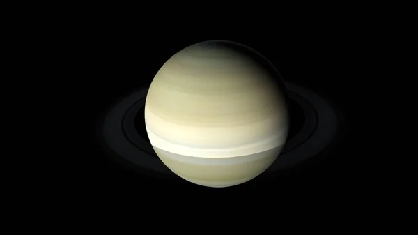 惑星土星は、暗く、照らされた側から、コンピューターが発生しました。現実的な科学的背景の3Dレンダリング。この画像の要素はNasaによって提示されています — ストック写真