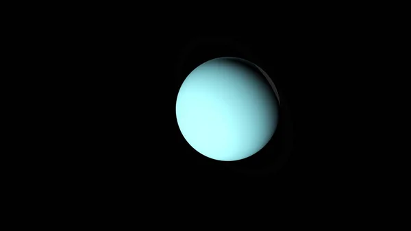 Computer erzeugte Rotation des Planeten Uranus im kosmischen Sternenraum. 3D-Darstellung eines abstrakten Hintergrundes. Elemente dieses Bildes werden von nasa zur Verfügung gestellt — Stockfoto