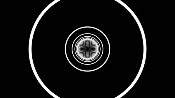 Tunnel da molti cerchi bianchi. Computer generato sfondo ipnotico. Rendering 3D — Foto Stock