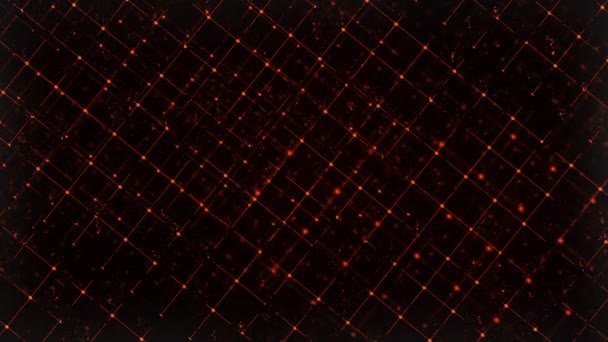 Computer generated abstract digital technology background. 3D rendering a grid of connected flickering particles — 비디오