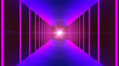 Modern neon tünel, gezi taklit, teknoloji 3d render oluşturulan bilgisayar arka plan hızlı hareket