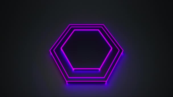 Modern glow dark studio with neon light. 3d rendering, computer generated abstract background — ストック動画