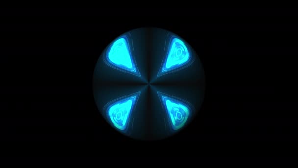 Siyah üzerinde parlak çizgileri olan küre, 3d oluşturma arkaplanı, bilgisayar oluşturma — Stok video
