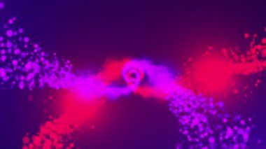 Twisting into a spiral of sparkling particles. 3D rendering particles of rotation, computer generated background