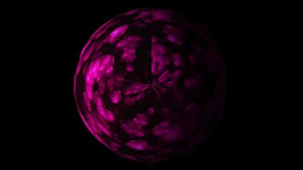 Esfera colorida digital com círculos de iluminação no espaço, moderno computador gerado fundo, renderização 3D — Fotografia de Stock