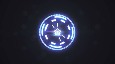 Kod hologram ile fütüristik screensaver. Hud Heads Up ekran tarayıcı yüksek teknoloji hedef dijital oku