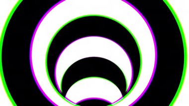 Siyah ve beyaz çizgili tünel, psychedelic soyutlama, 3d işleme bilgisayar üretimi backgorund