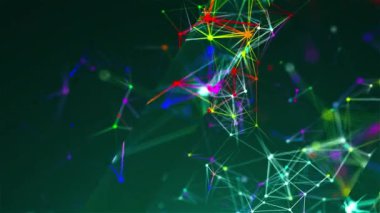 Düşük çokgenler ile soyut Çokgen alanı. Noktalar ve çizgiler bağlanma ile arka plan. Bağlantı yapısı. 3D render