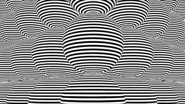 Black and white stripes. Computer generated abstract background, 3D render — Stock Video