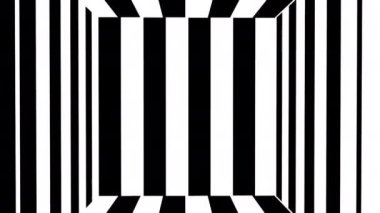 Siyah ve beyaz çizgiler. Bilgisayar oluşturulmuş soyut arkaplan, 3B görüntüleme