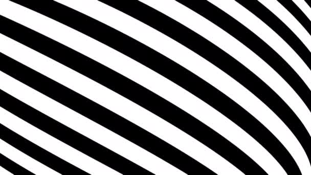 Zwarte en witte strepen. Computergegenereerde abstracte achtergrond, 3D render — Stockvideo