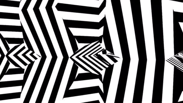 Black and white stripes. Computer generated abstract background, 3D render — Stock Video