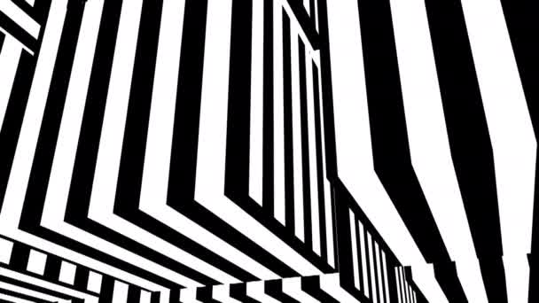 黒と白のストライプ。コンピュータが抽象的な背景、 3Dレンダリングを生成 — ストック動画