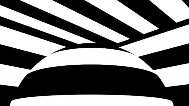 Black and white stripes. Computer generated abstract background, 3D render — Stock Video