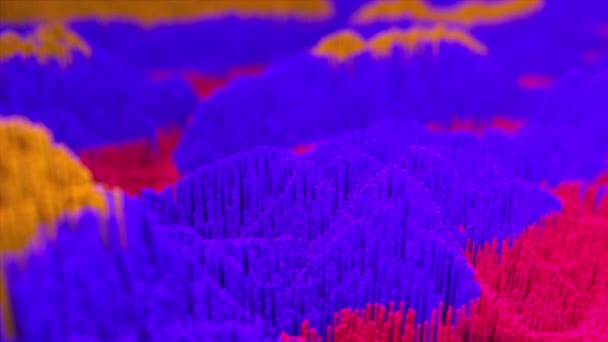 3D-Darstellung abstrakter topographischer Daten. Computergenerierter Farbhintergrund. — Stockvideo
